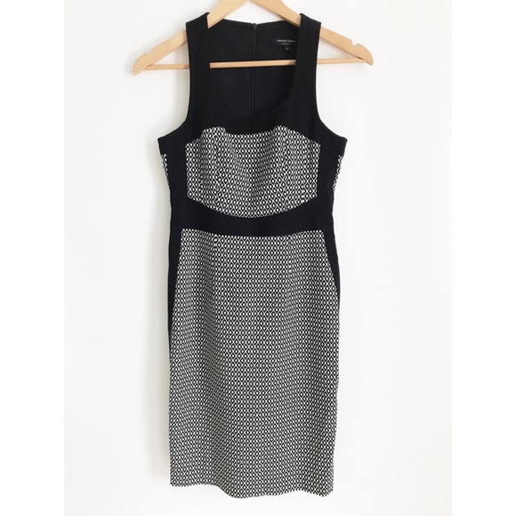 Nanette Lepore Dresses & Skirts - NANETTE LAPORE Sleeveless Black White Geometric Stitch Pattern Dress